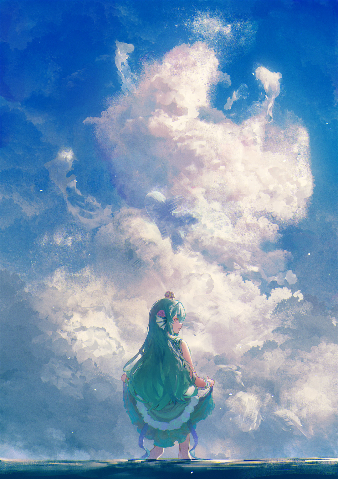 虚拟主播 白银诺艾尔 宝钟玛琳 初音未来JK装