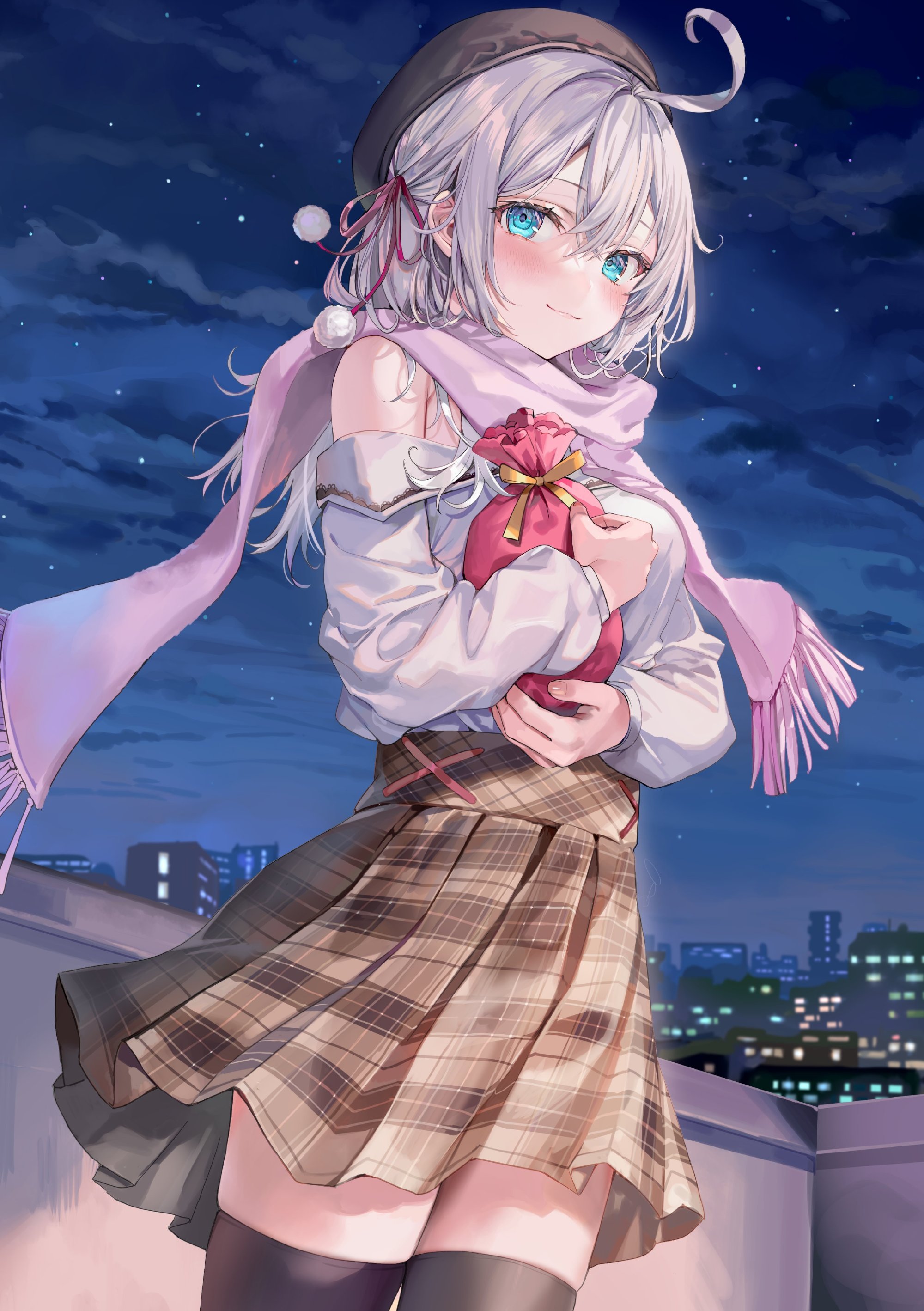 可爱白发傲娇JK!《邻座艾莉同学》官推壁纸插图专辑