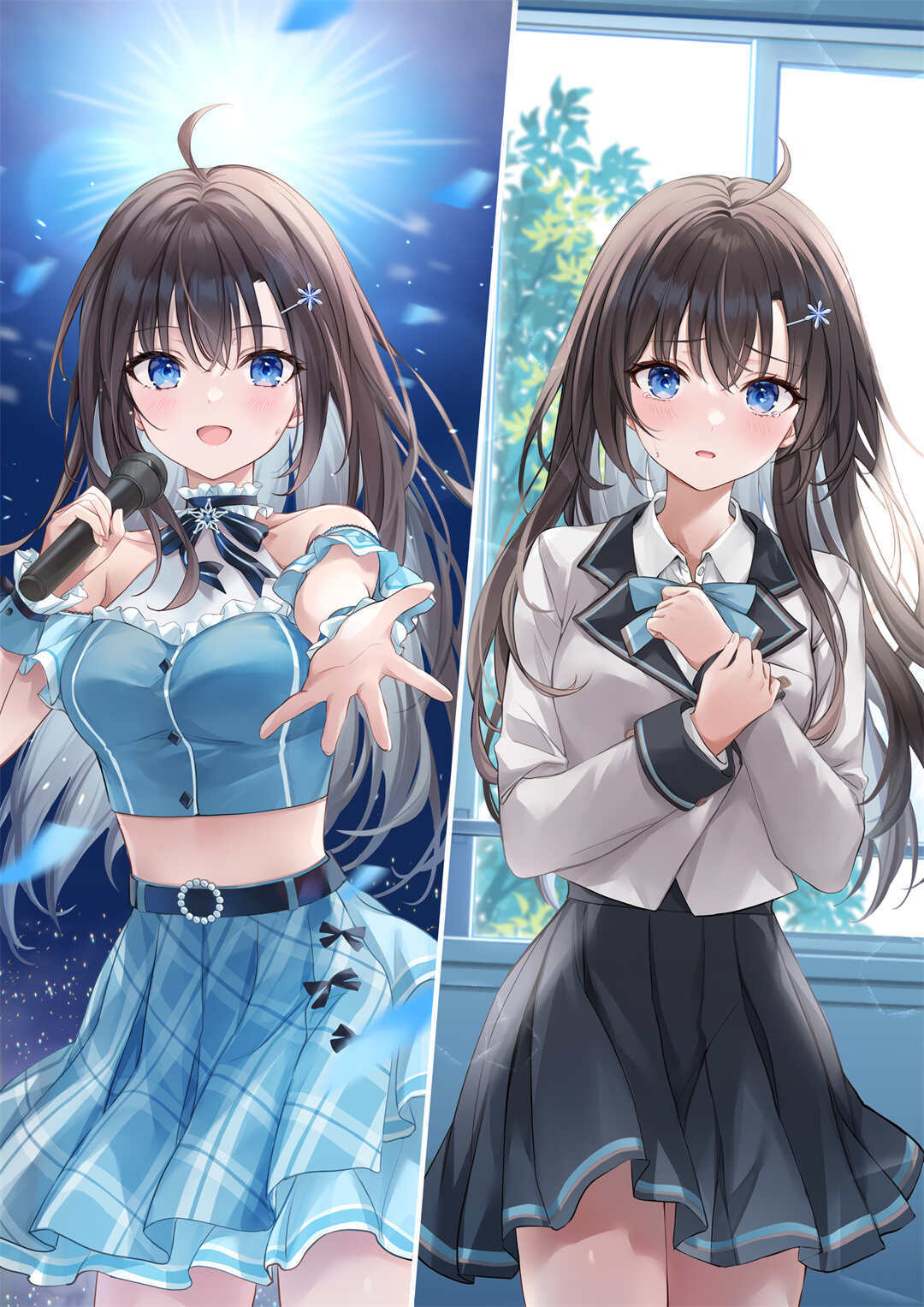 白色连衣裙和JK少女喜欢哪个？ 画师ひげ猫的插画作品