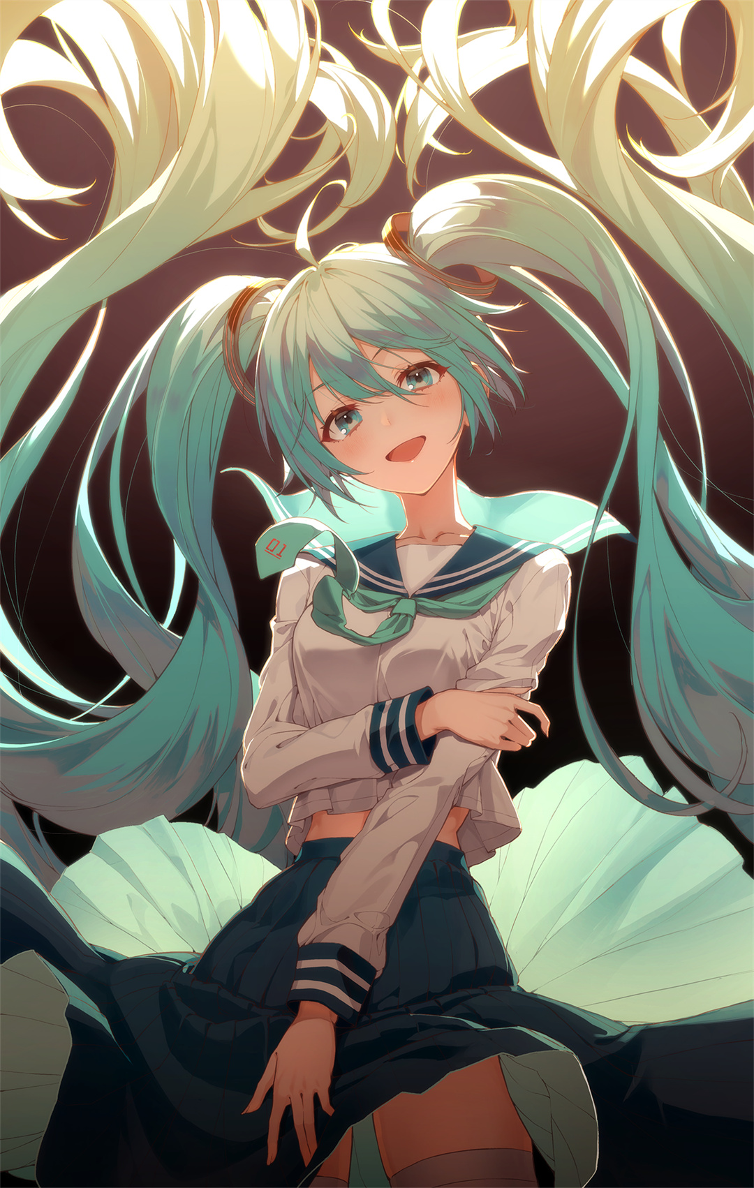 虚拟主播 白银诺艾尔 宝钟玛琳 初音未来JK装