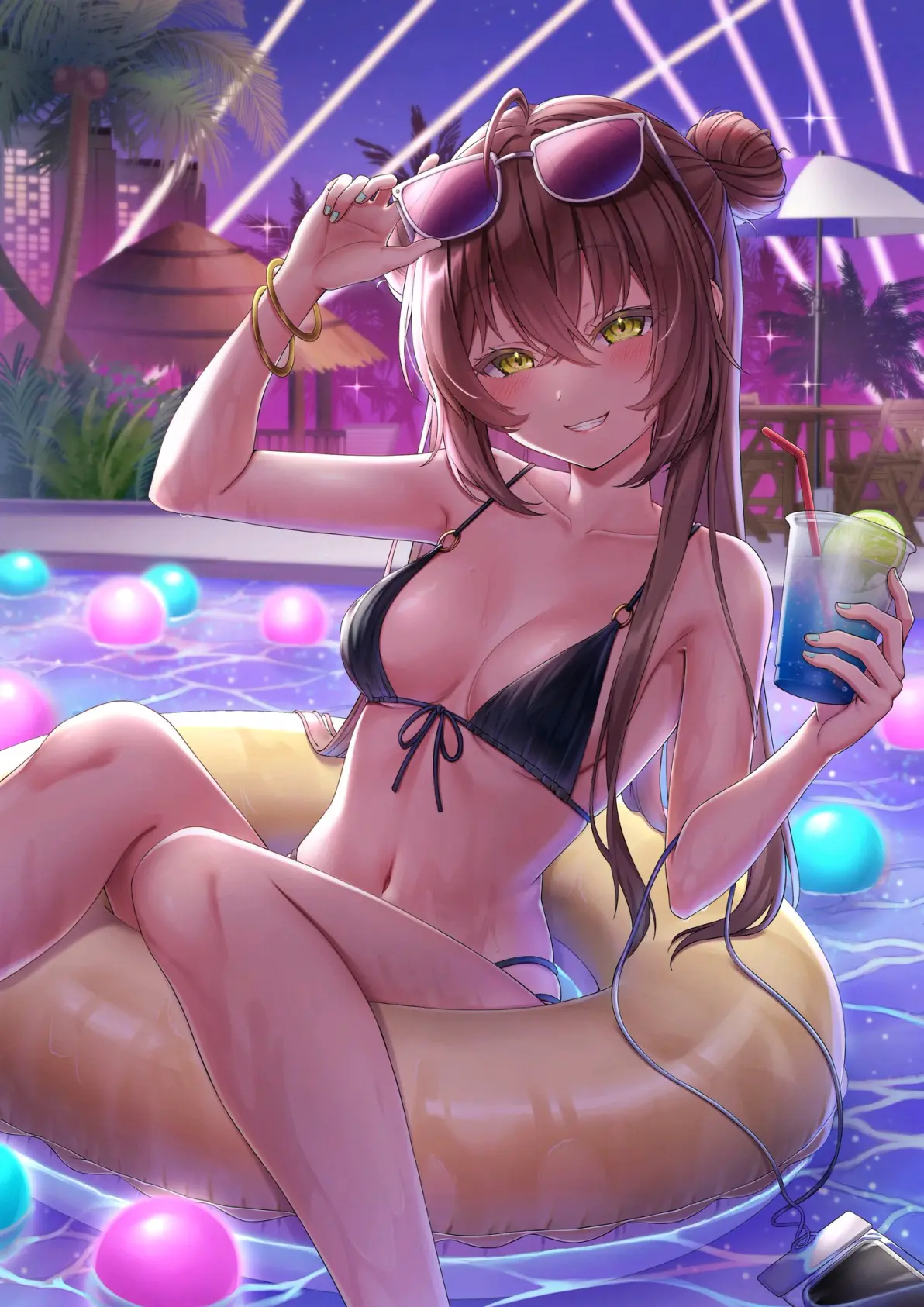 绝对上镜♡ – 夜间泳池插画特辑