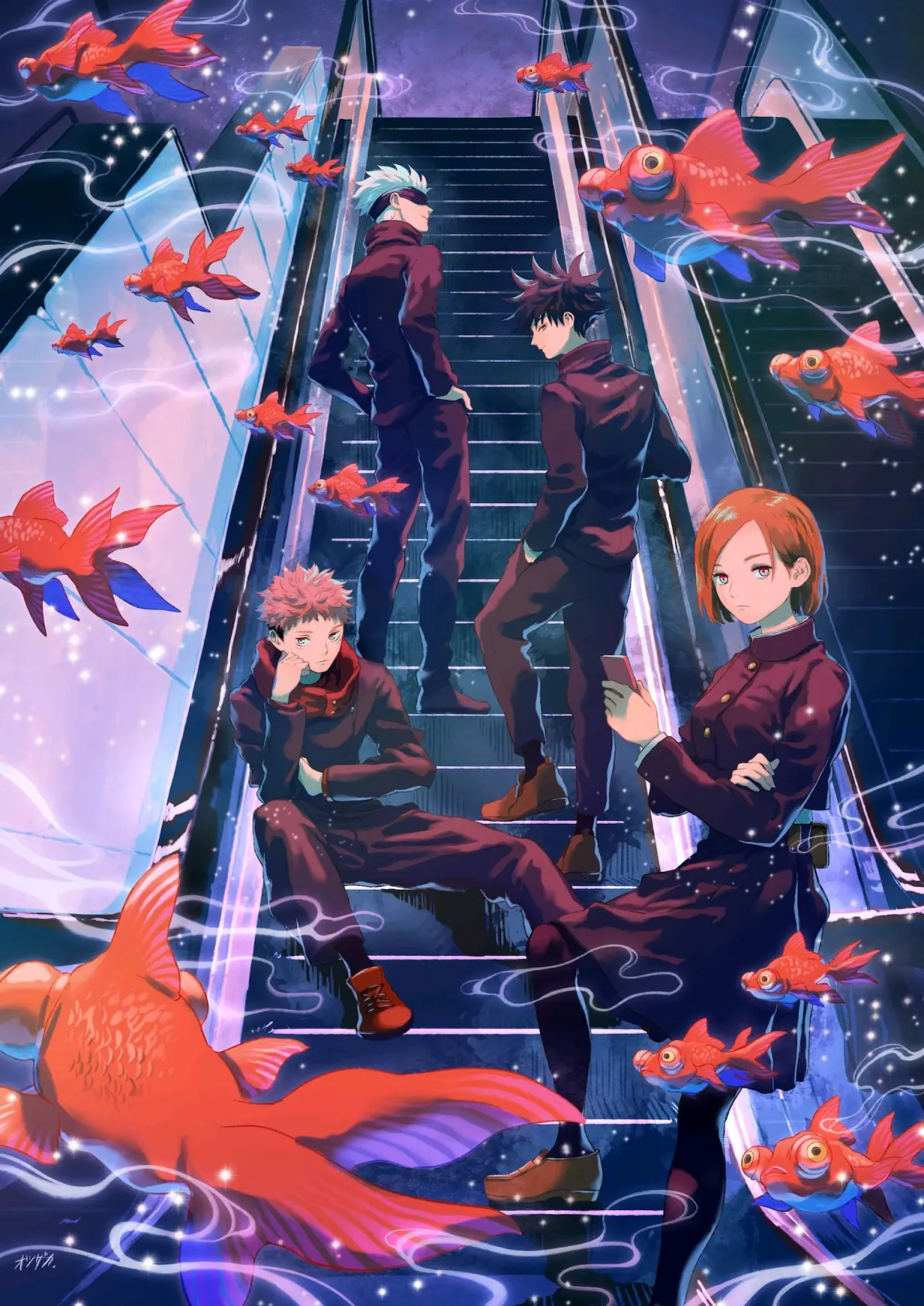 优雅泳姿 – 金鱼插画特辑