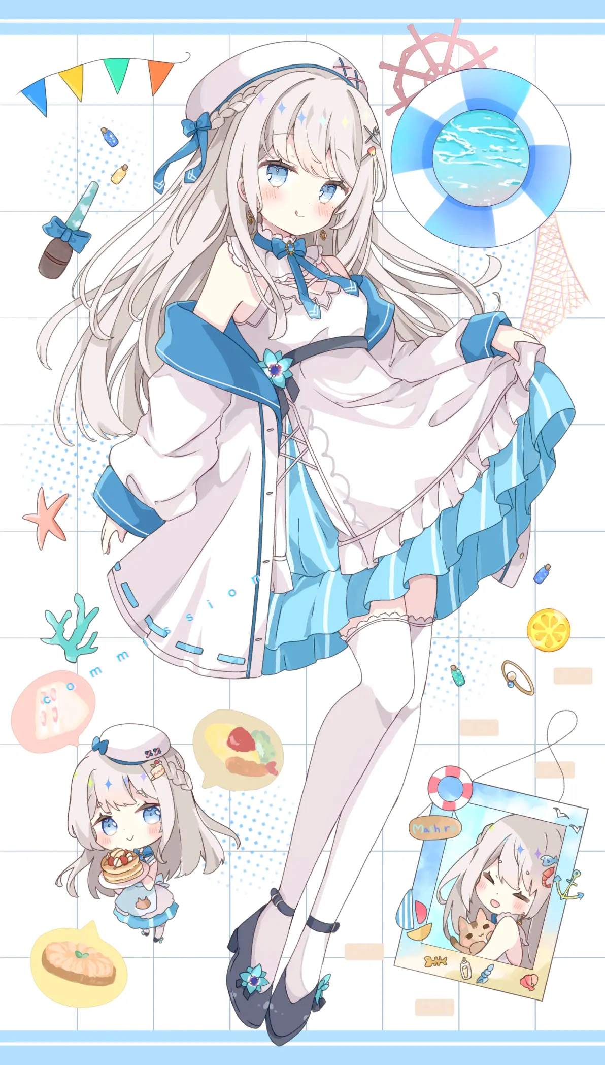 神秘的对比 – 银白发赤瞳角色插画特辑