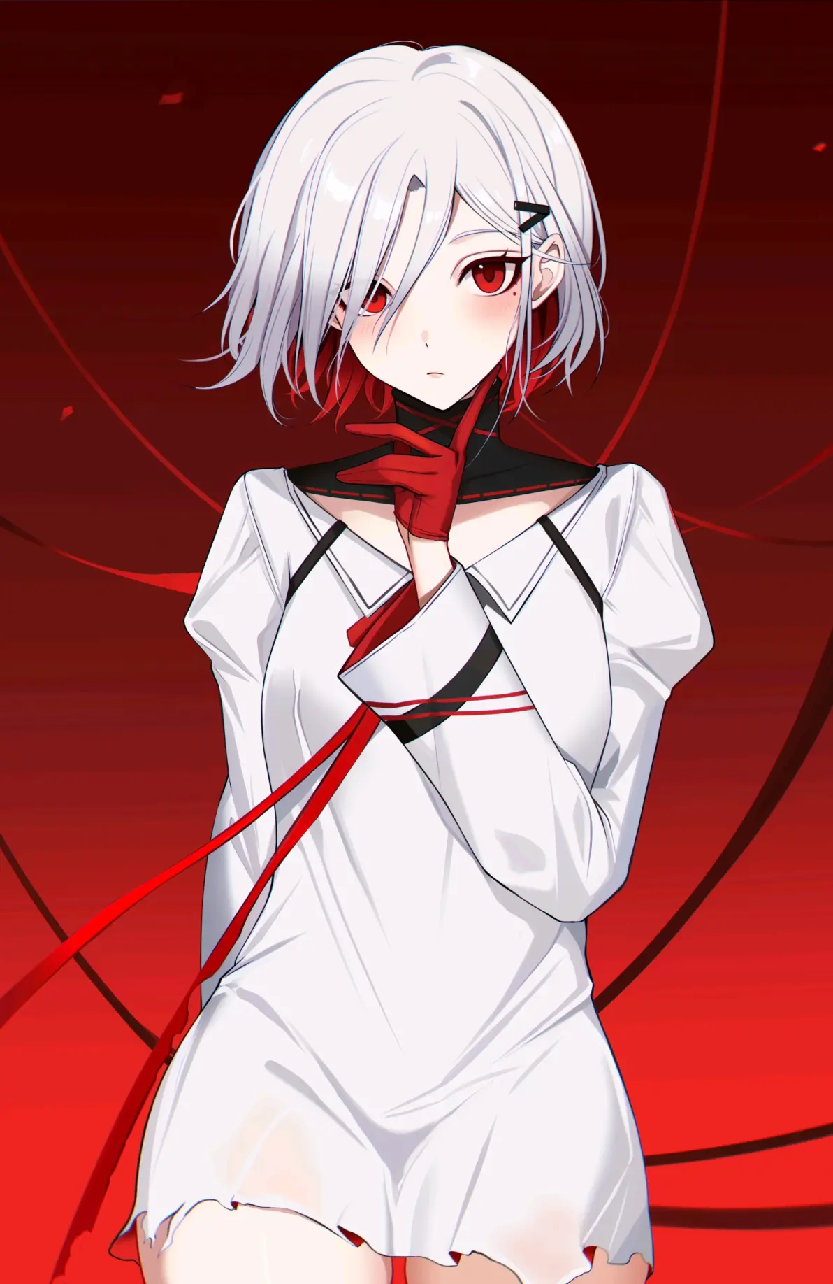 神秘的对比 – 银白发赤瞳角色插画特辑