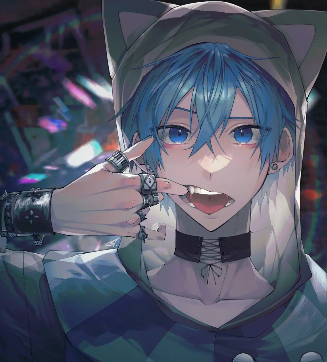 目光聚焦于指尖 – 手放嘴边插画特辑