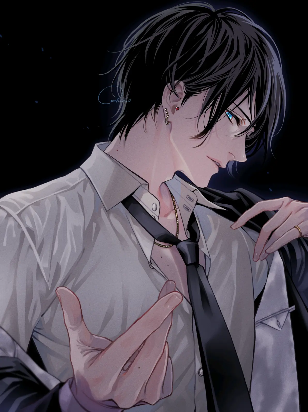 颈上的优雅 – 领带男子插画特辑