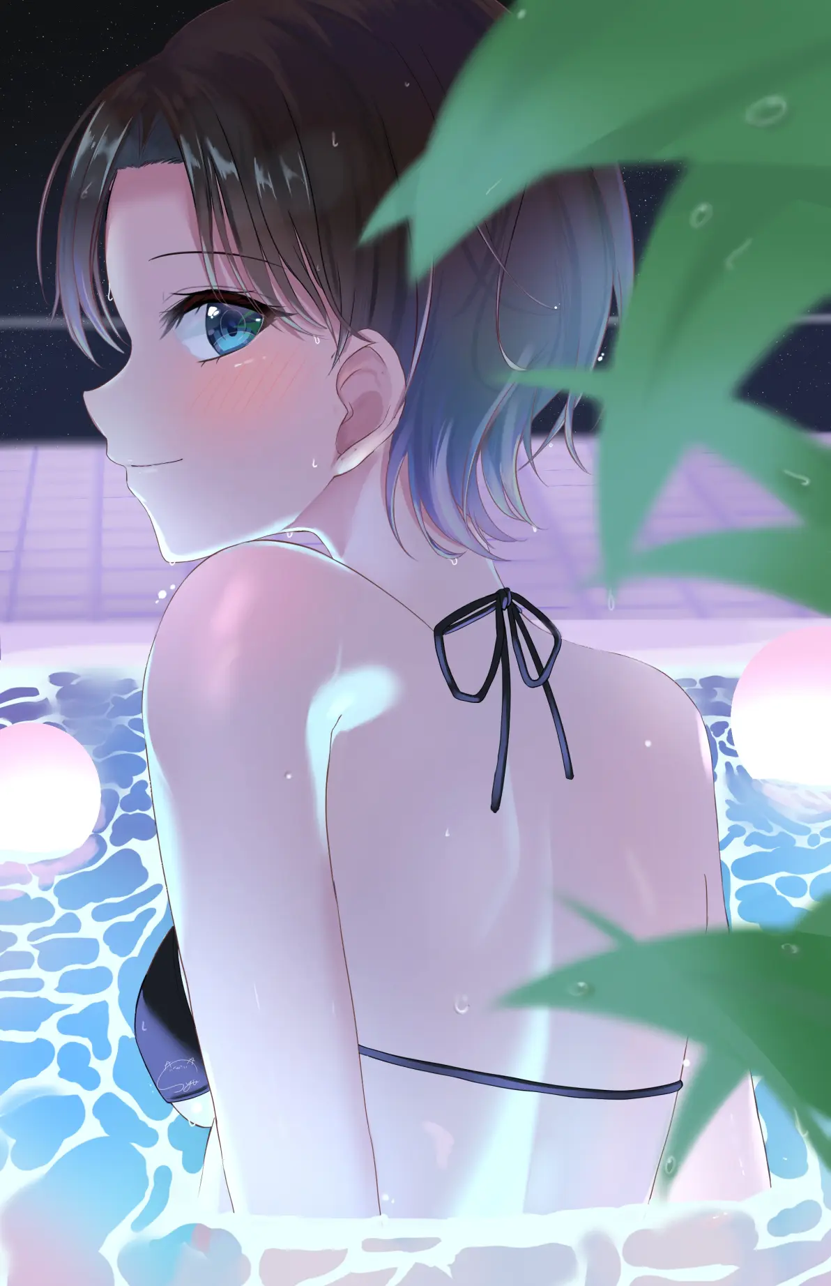 绝对上镜♡ – 夜间泳池插画特辑