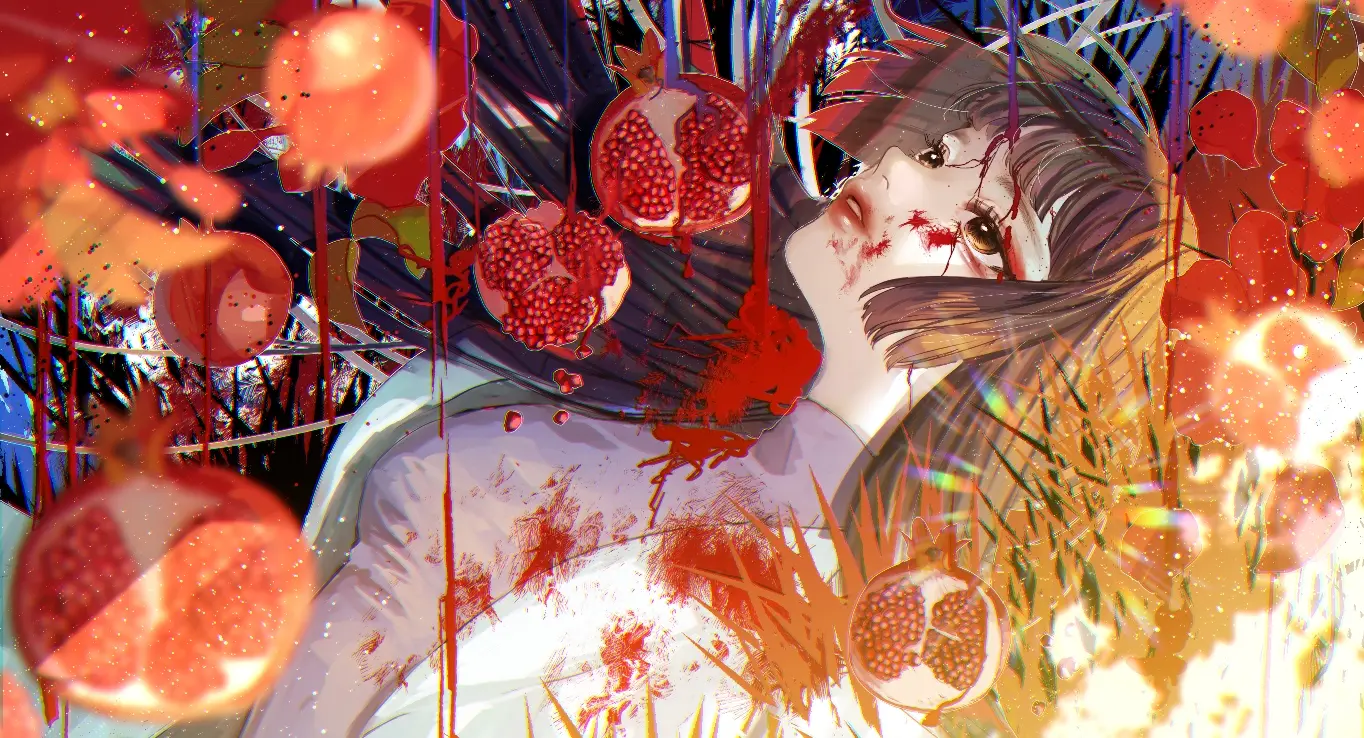 艳红宝石 – 石榴插画特辑