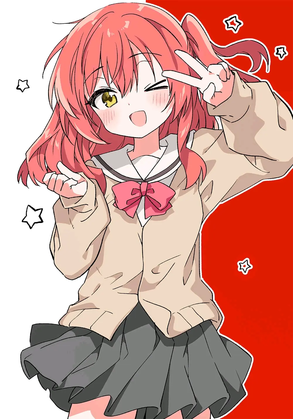 要搭什么颜色？ – 校服×开衫毛衣插画特辑