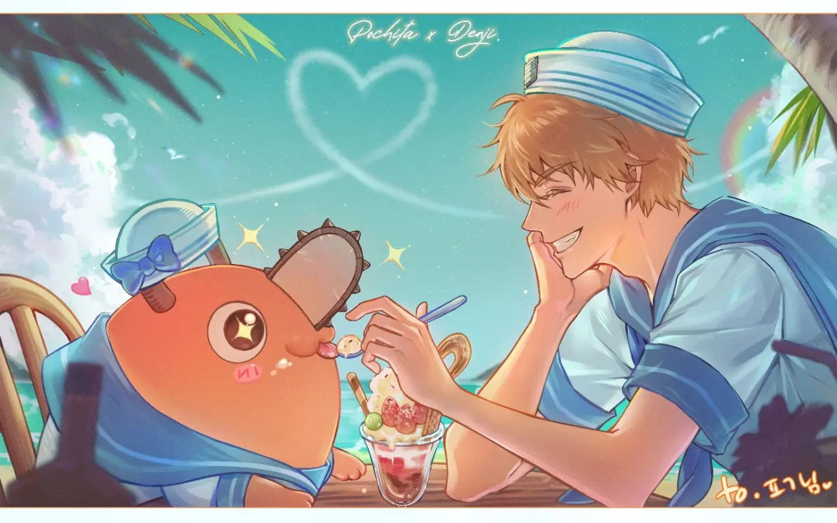 可爱水蓝翻领♡ – 水手凤穿搭插画特辑