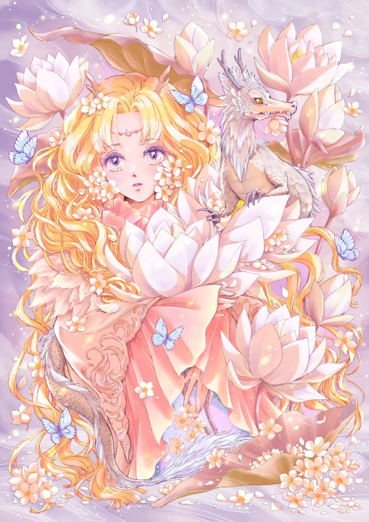 于水面绽放 – 睡莲及荷花插画特辑