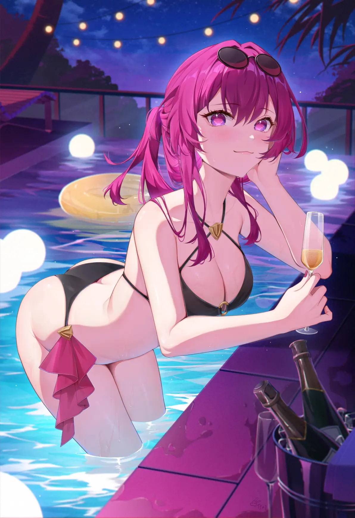 绝对上镜♡ – 夜间泳池插画特辑