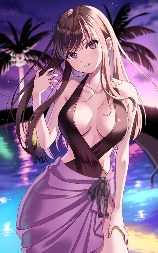 绝对上镜♡ – 夜间泳池插画特辑