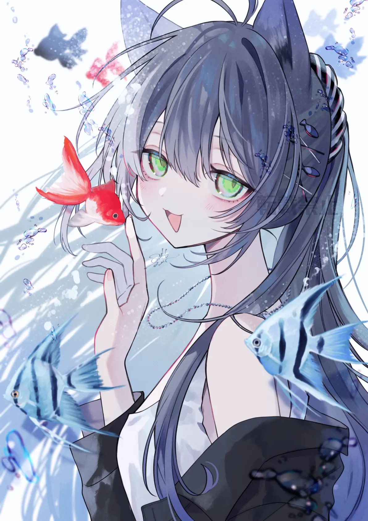 优雅泳姿 – 金鱼插画特辑