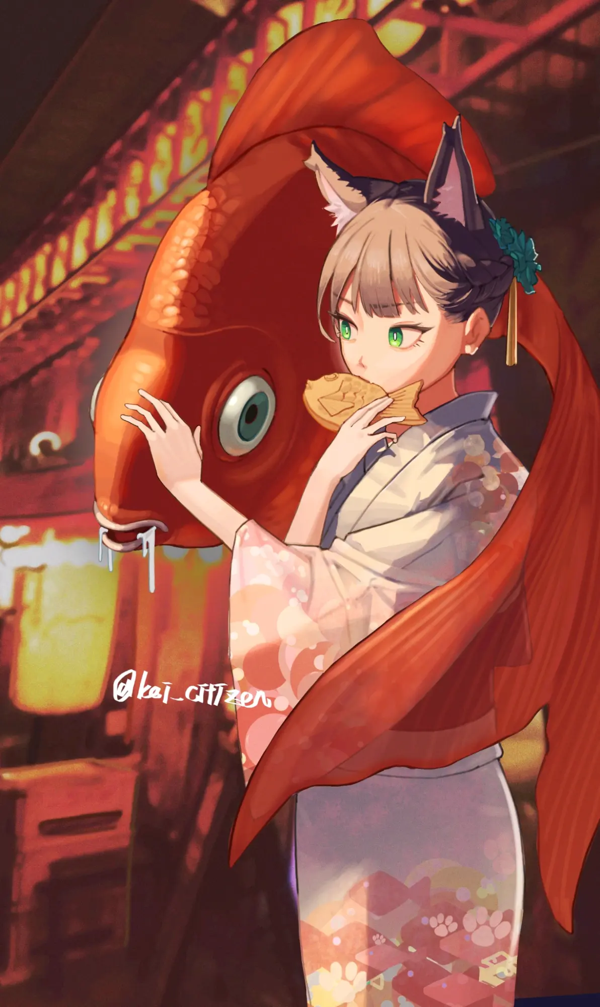 优雅泳姿 – 金鱼插画特辑