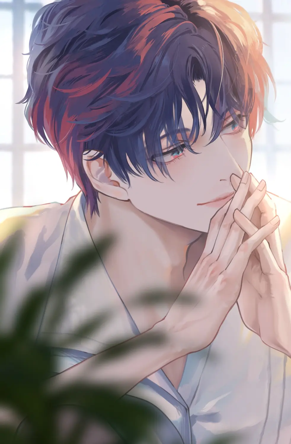 目光聚焦于指尖 – 手放嘴边插画特辑