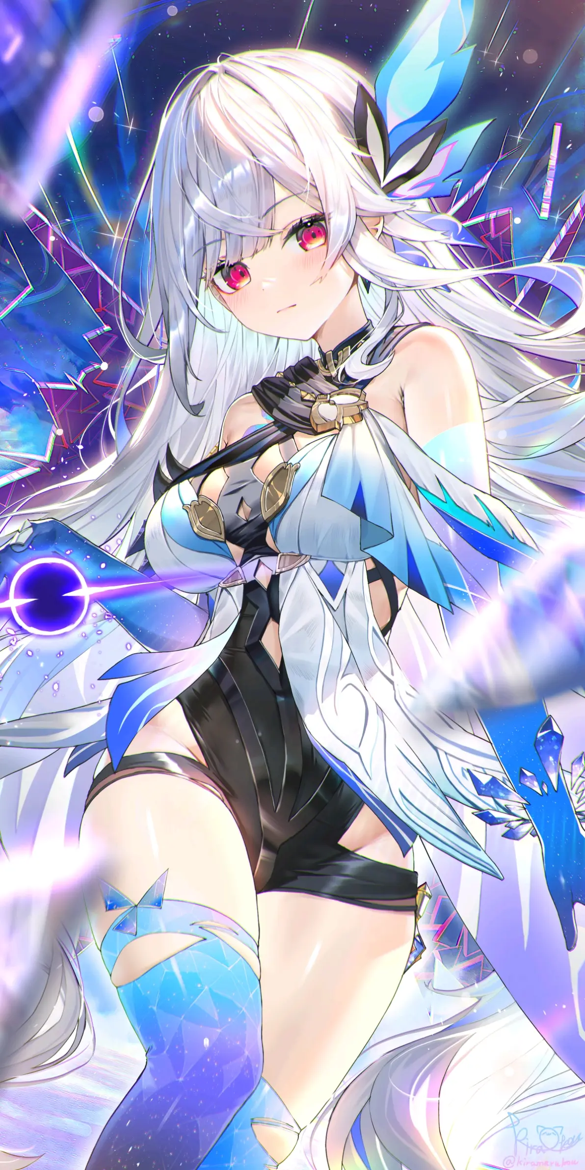 神秘的对比 – 银白发赤瞳角色插画特辑