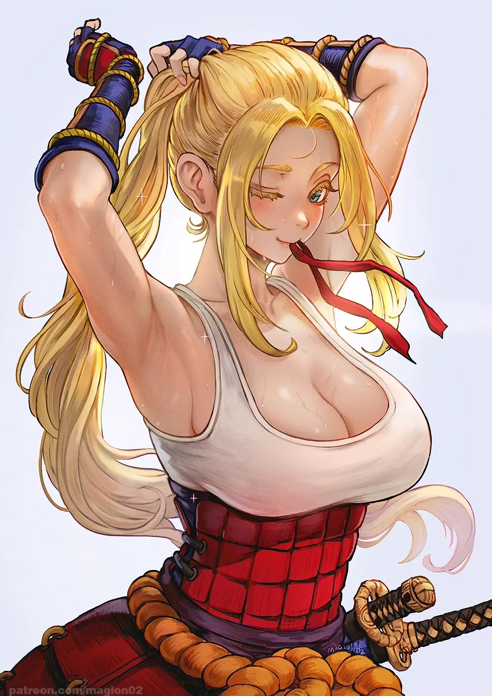 打起精神！ – 绑头发插画特辑