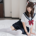 网红Coser蜜汁猫裘 猫耳JK白丝