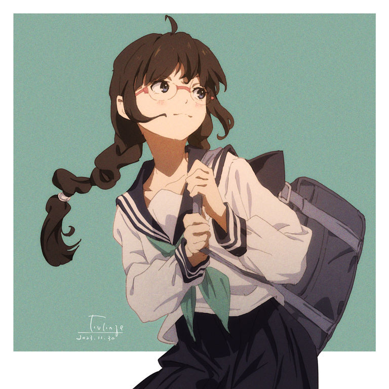 清纯可人/麻花辫女子插画特辑