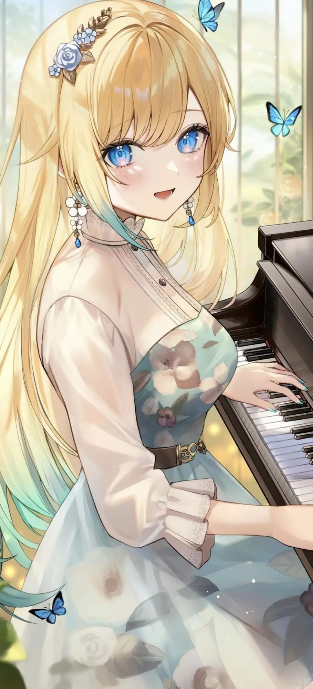 动漫壁纸 | 坐在廊下听雨，时间慢得如同凝固