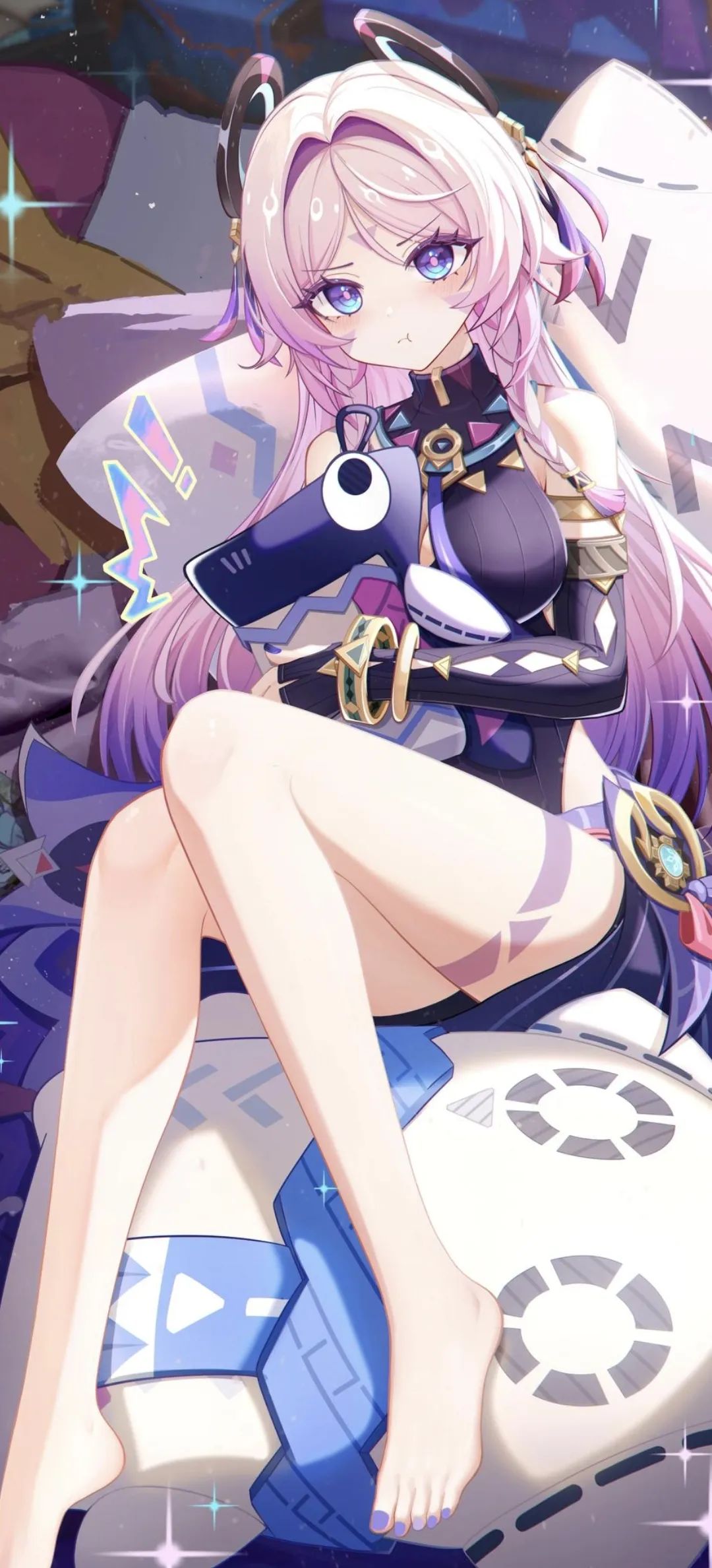 动漫壁纸 | 乌云被风揉碎，散成天边淡紫色的絮