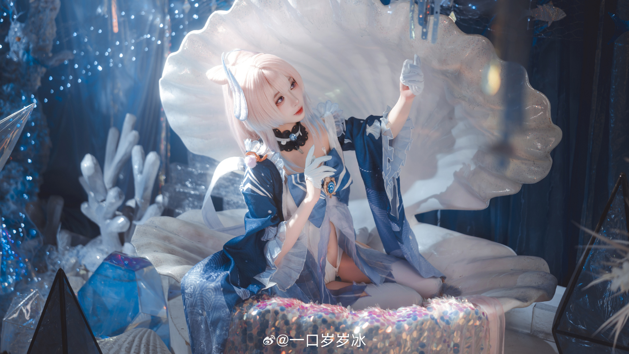 Cosplay｜千涛触月，沧海之约 原神 珊瑚宫心海@一口岁岁冰