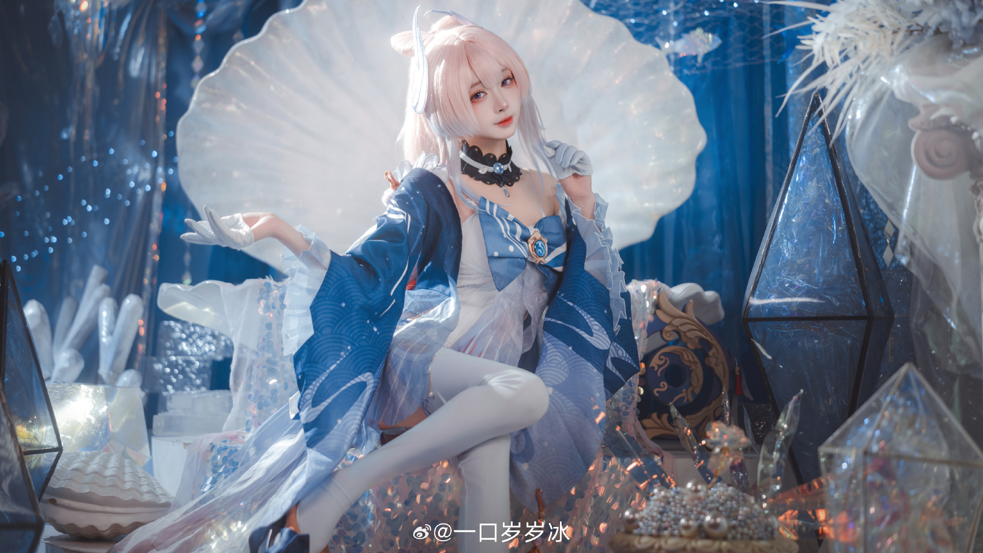 Cosplay｜千涛触月，沧海之约 原神 珊瑚宫心海@一口岁岁冰