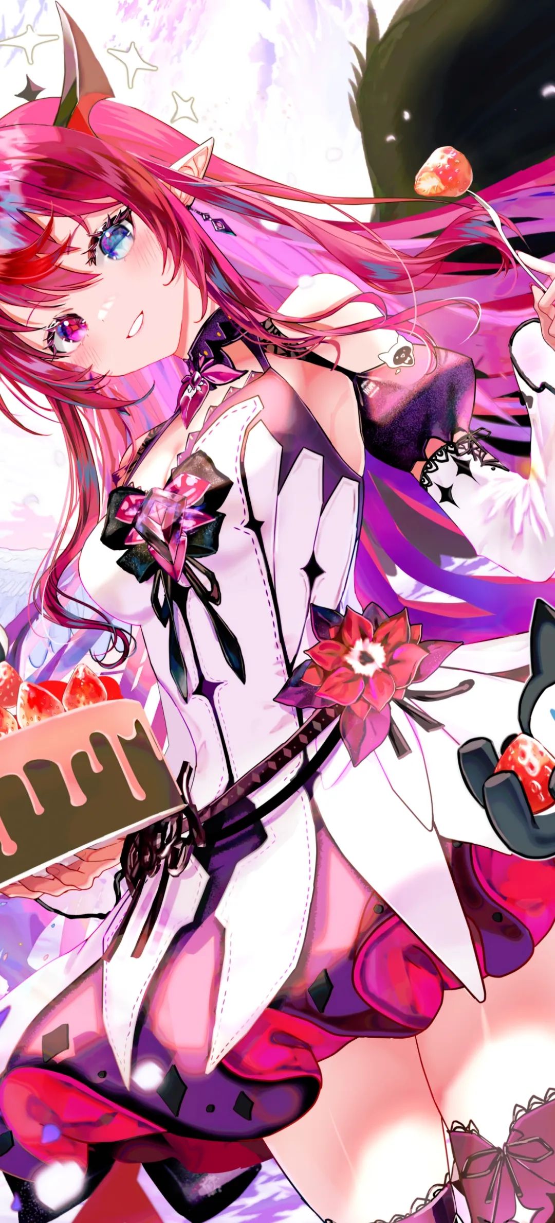 动漫壁纸 | 风铃把月光敲成碎片，落在茶盏里，便泡出了半杯星河的清浅