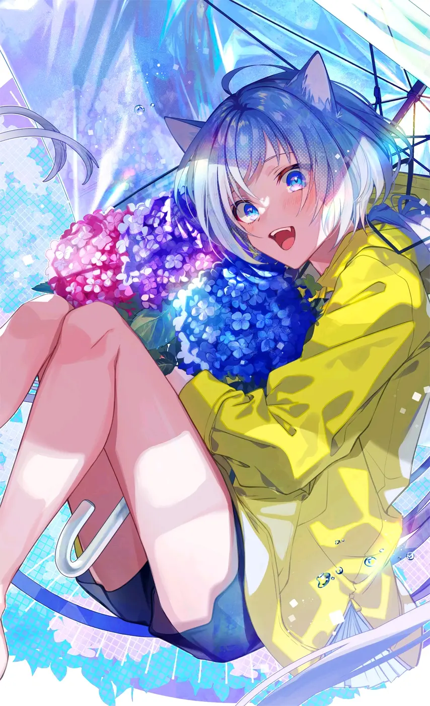 为雨景增色/绣球花插画特辑