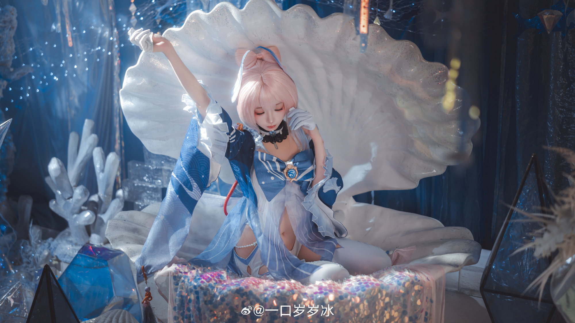 Cosplay｜千涛触月，沧海之约 原神 珊瑚宫心海@一口岁岁冰