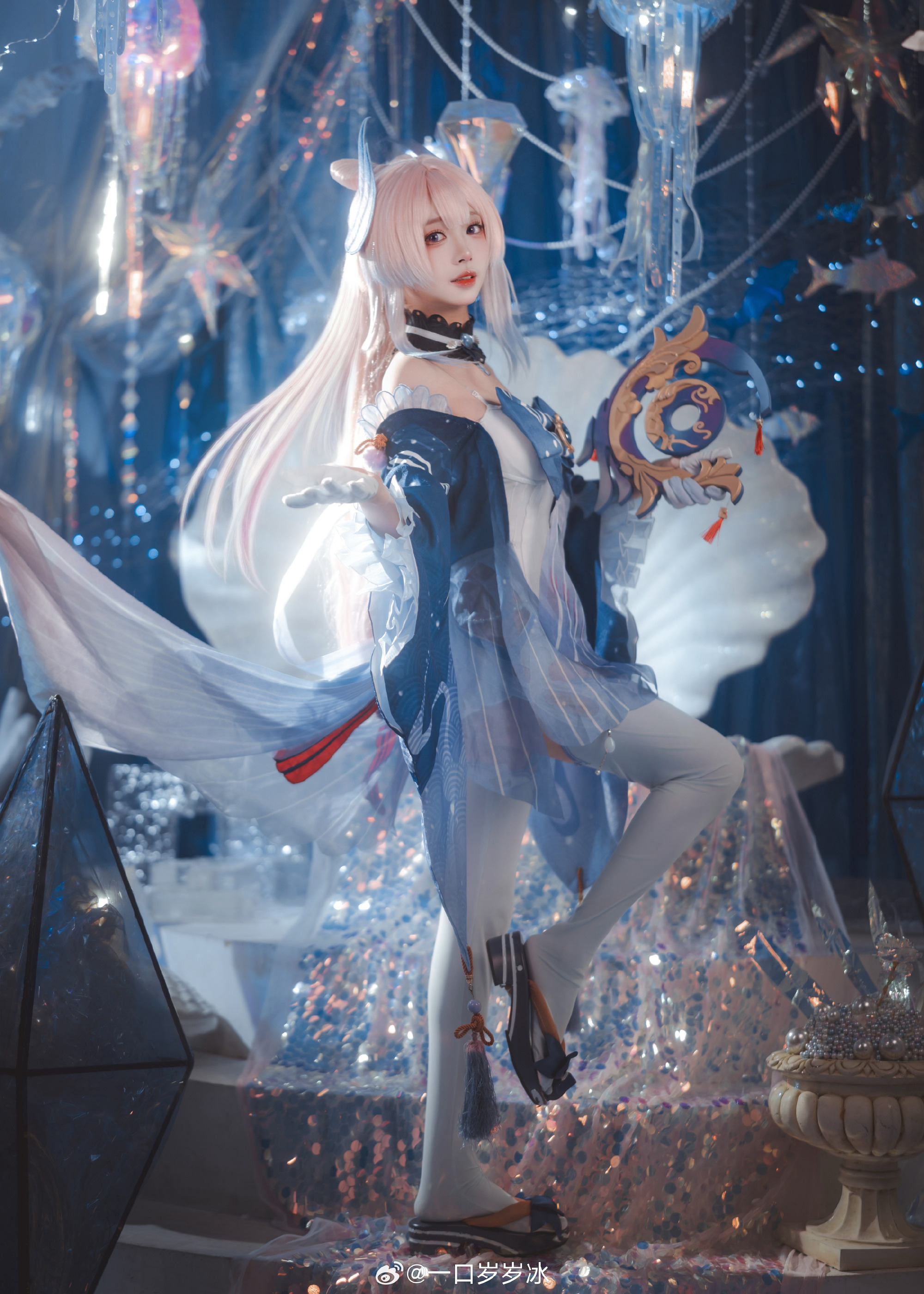 Cosplay｜千涛触月，沧海之约 原神 珊瑚宫心海@一口岁岁冰