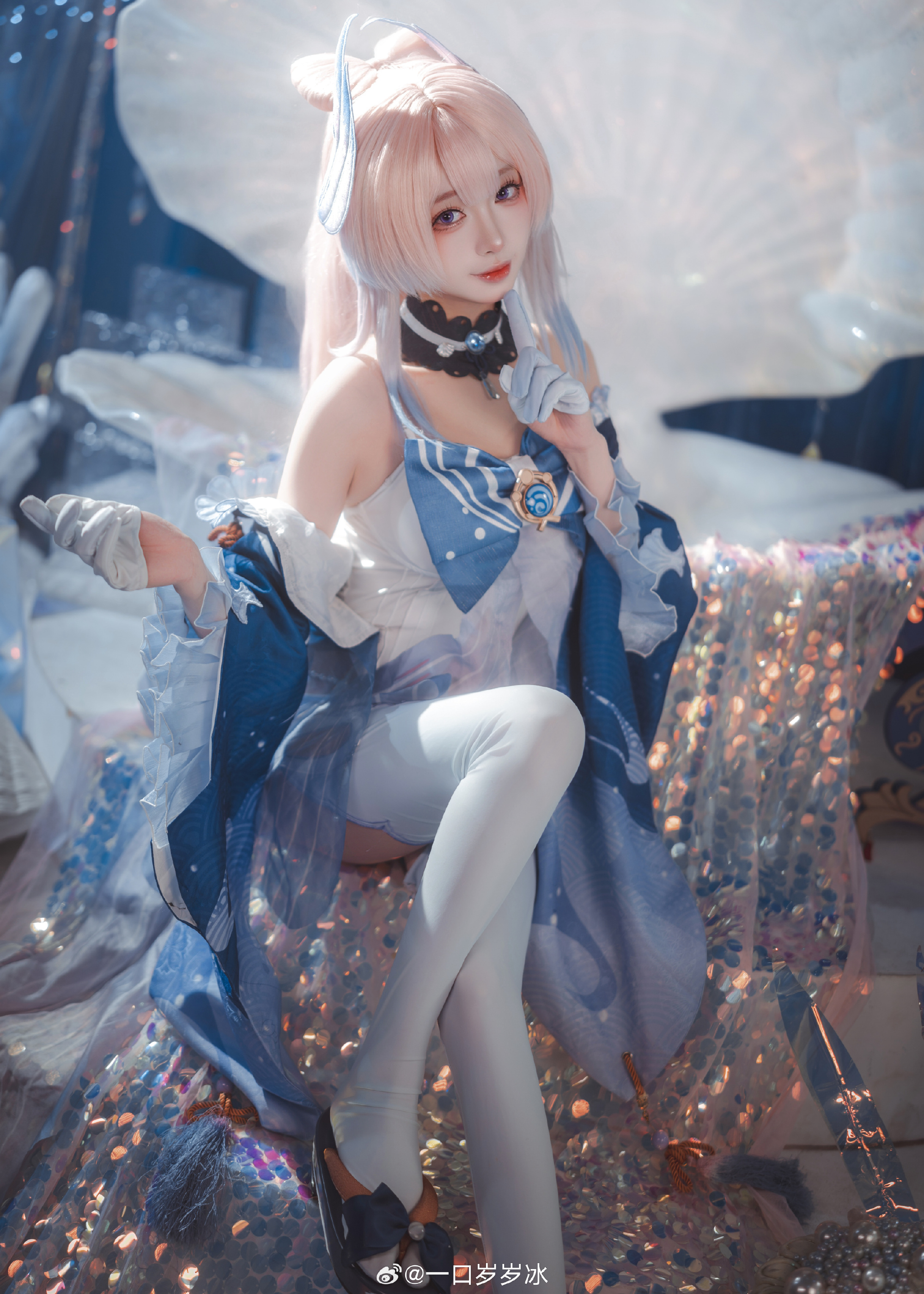 Cosplay｜千涛触月，沧海之约 原神 珊瑚宫心海@一口岁岁冰